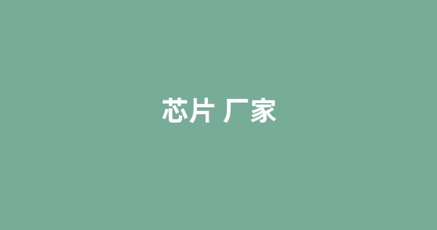 芯片 厂家(芯片厂家标志大全)_https://www.hhem8.com_上交所_第1张